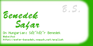 benedek safar business card